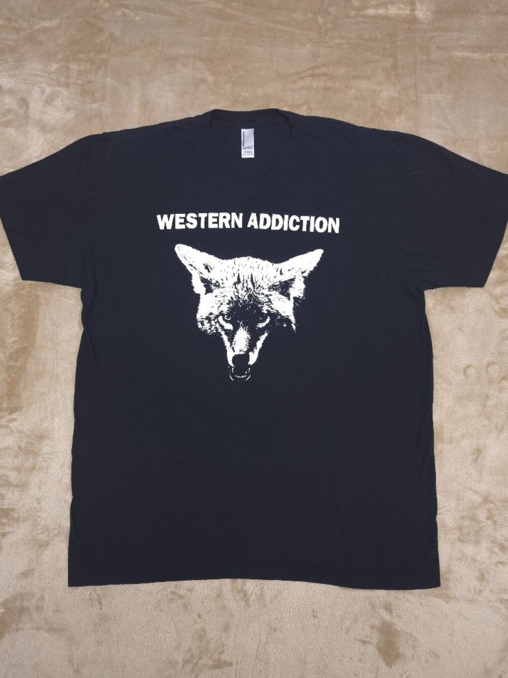 Western Addiction Wolf Band Tee Men's Large American Apparel Punk